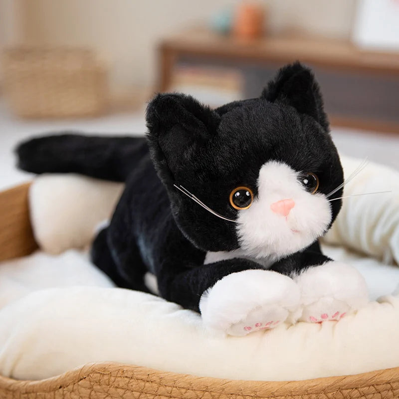 53CM Cute Simulated Cat Doll Plush Toy Stuffed Soft Animal Plush White Gray Kitten Pillow Kids Girls Birthday Gift Pet Toys Deco