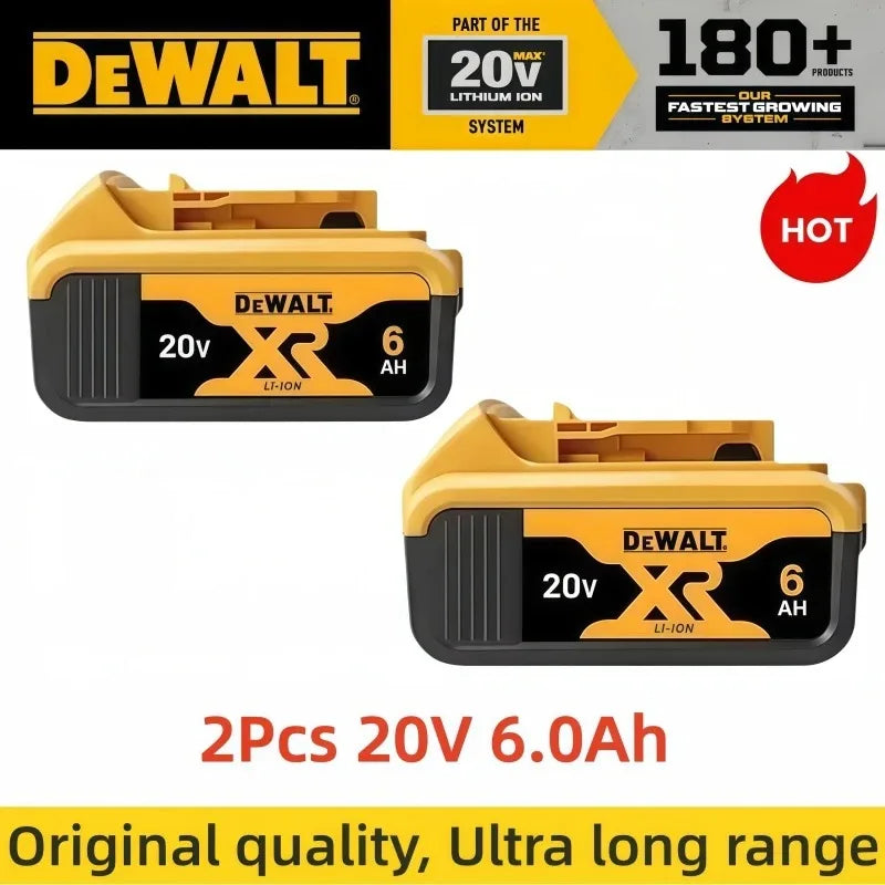 100% Genuine Dewalt 20V Battery, 6AH Rechargeable Lithium Ion Battery, Dewalt DCB200 Power Tool Replacement Battery