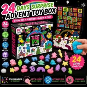 Nee‑Doh Advent Calendar 24Pcs Mini Squish Fidget Toys Christmas Countdown Blind Box Stress Relief Squeeze Decompression Holiday