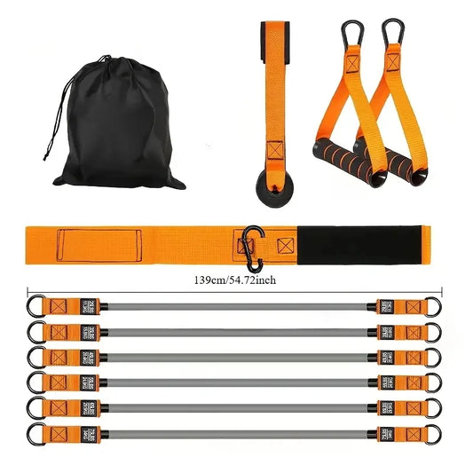 Resistance Strap with Handle: Used for Muscle Training, Strength Building, Body Shaping, Yoga, Home Fitness Equipment - Natural