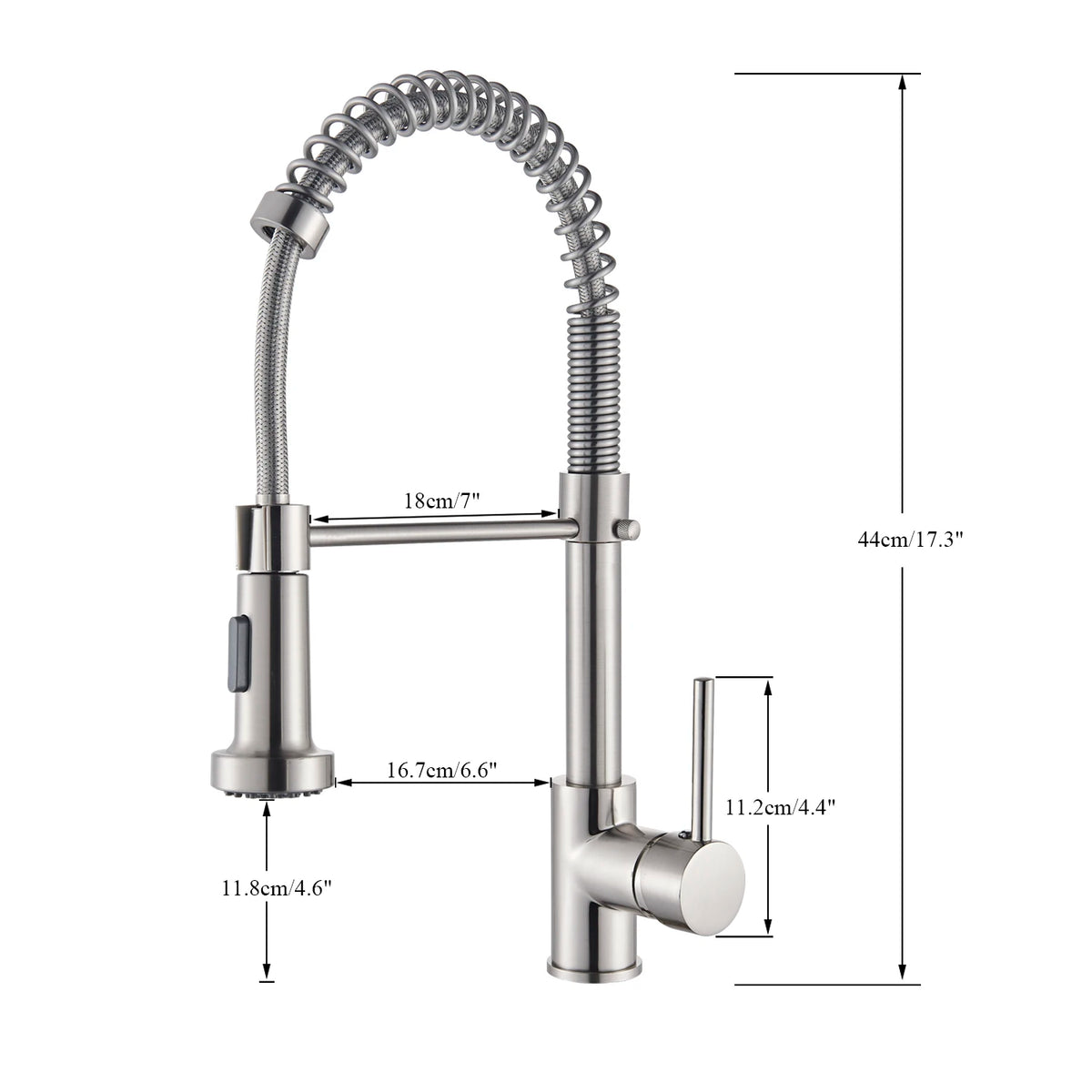 Shinesia Brushed Nickel Kitchen Faucet Deck Mounted Mixer Tap 360 Rotation Stream Sprayer Nozzle Kitchen Sink Hot Cold Taps