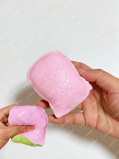 Crunchy Tofu Stress Ball Shapeable Food-shaped Squeeze Ball ASMR Sensory Anti Stress Fidget Classroom Toys for Adults Christmas