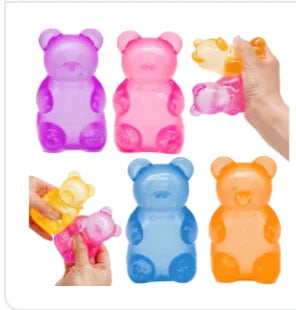 Stretchy Soft Gummy Bear Fidget Squeeze Toy, Sensory Squishy Stress Relief Toy for Kids and Adults