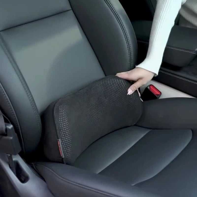 Car Seat Pillow Memory Foam Lumbar Support Breathable Back Protector Waist Protection Cushion Office Car Interior Accessories