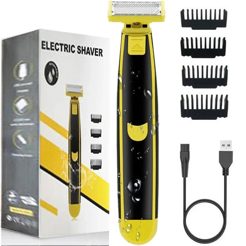 360 Face Hybrid Electric Beard Trimmer Shaver 5-in-1 Face Stubble Comb Mens Grooming Kit for Beard Face Nose Ear Hair Trimmer