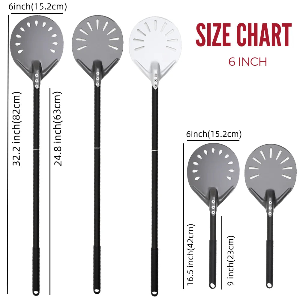 6&12 13 14  Inch Aluminum Pizza Peel Bread Paddle Pizza Oven Turning Peel Hard  Anodized Pizza  Baking Kitchen Tool Spatula