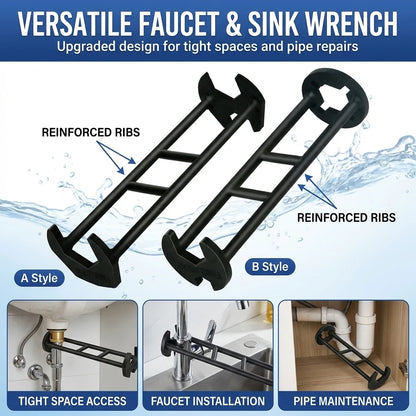 Multi Function Faucet Wrench For Sink And Water Pipe Repair Tool With Anti Slip Design
