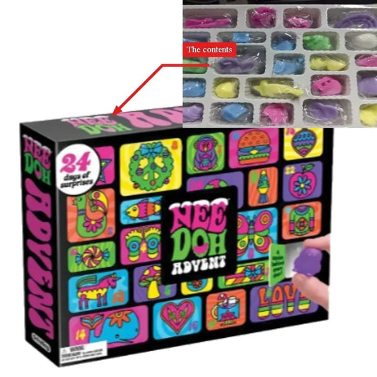 Surprise Squishy Blind Box, Needoh Nice Cube Fidget Squish Squeeze Toy, Christmas Countdown Calendar 2027 Halloween Xmas Gift ,.