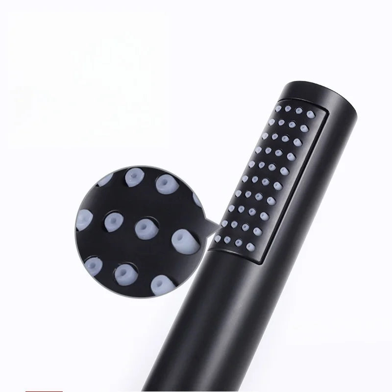 Hand-held Shower Head Plastic Black Bathroom Rainfall Shower Nozzle Aerator High Pressure handheld Shower Head for Bathroom