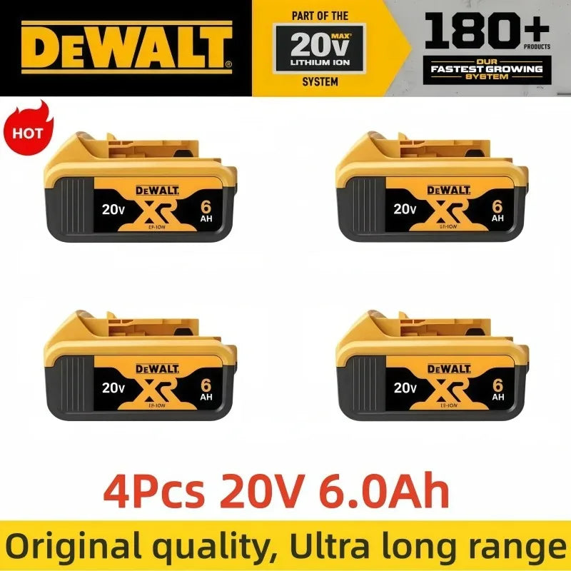 100% Genuine Dewalt 20V Battery, 6AH Rechargeable Lithium Ion Battery, Dewalt DCB200 Power Tool Replacement Battery