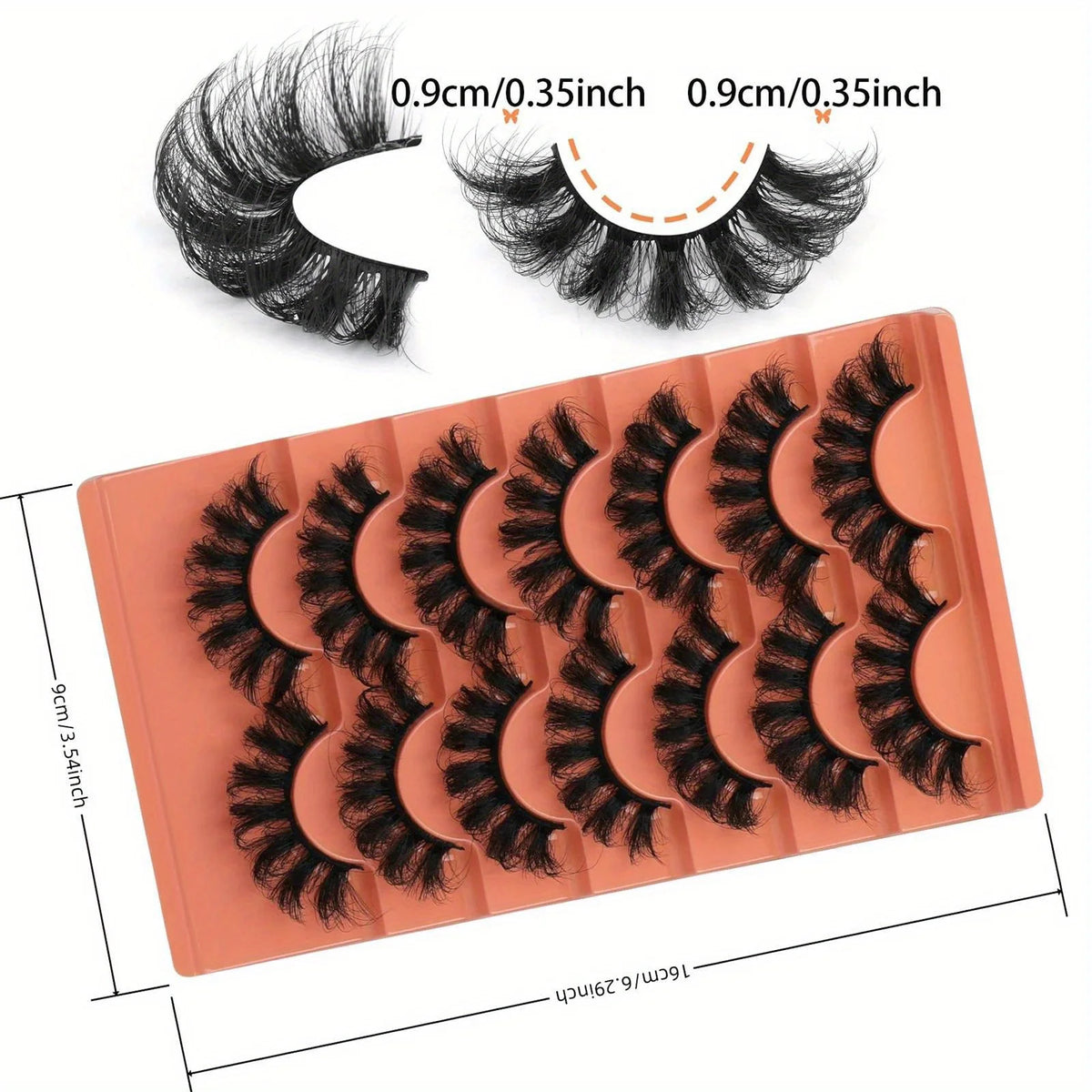 21Pairs/3Pack False Lashes Fluffy False Eyelashes Full Wispy Lashes 8D Volume Curly Fake Eyelashes