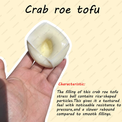 Crunchy Tofu Stress Ball Shapeable Food-shaped Squeeze Ball ASMR Sensory Anti Stress Fidget Classroom Toys for Adults Christmas