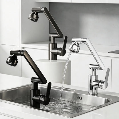 Dual Mode Universal Rotating Faucet Robotic Arm Wash Basin Kitchen Bathroom Hot and Cold Household Basin Wash Basin Sink
