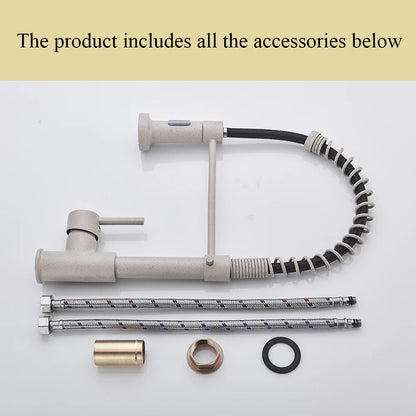 Kitchen Faucet Sink Faucet One Handle Spring Hot and Cold Water Tap Deck Mounted  Stream Sprayer Stainless Steel