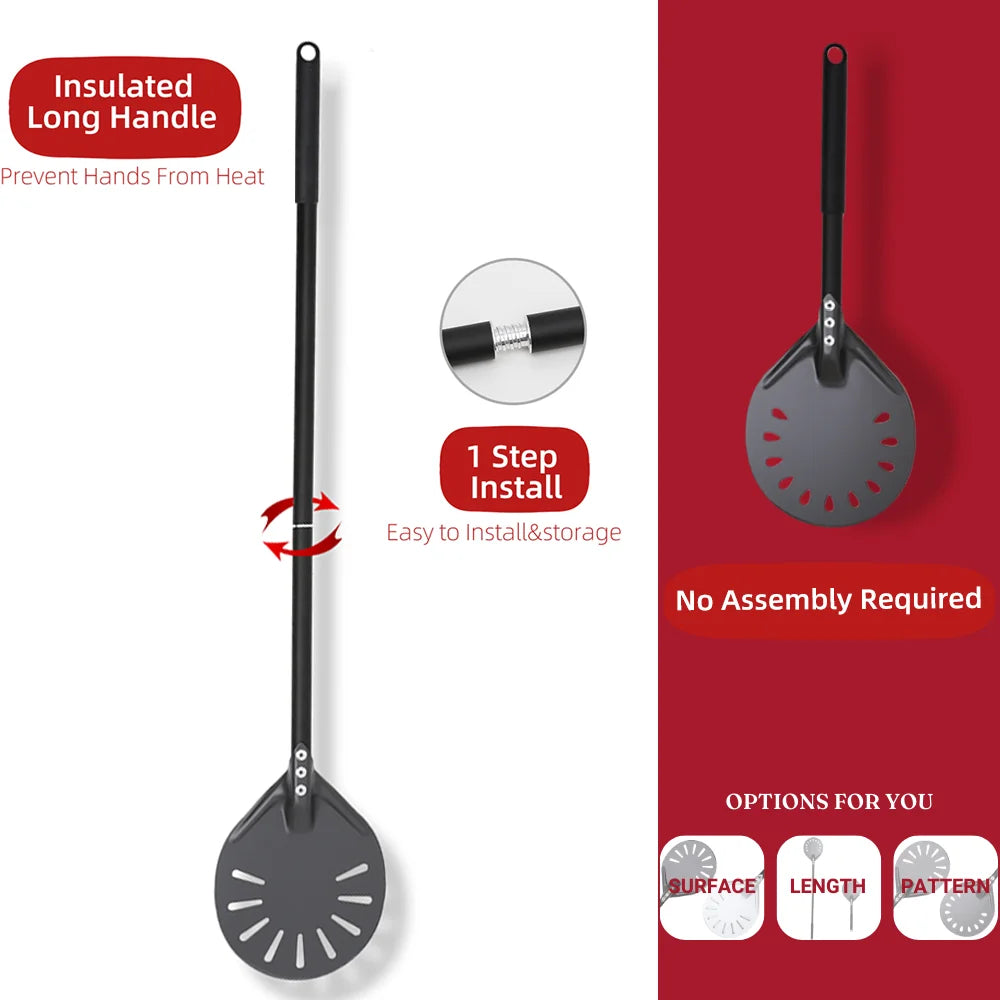 6&12 13 14  Inch Aluminum Pizza Peel Bread Paddle Pizza Oven Turning Peel Hard  Anodized Pizza  Baking Kitchen Tool Spatula