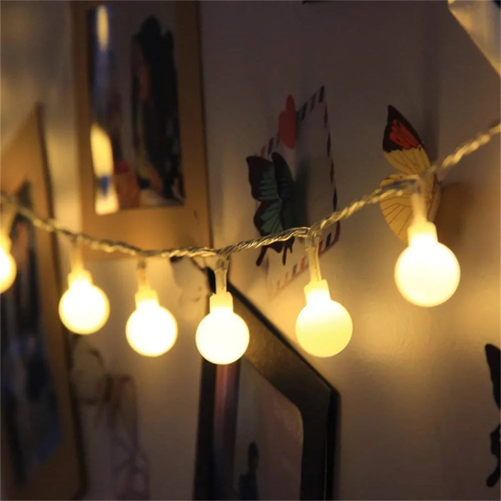 3M 6M 10M USB Power 20/40/80Ball LED String Lights Garland Lights Outdoor Lamp Wedding Garden Fairy Lights Christmas Decoration