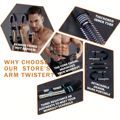 40KG U Shaped Power Twister Bar Hand Gripper Arm Training Equipment Household Fitness Workout Tool For Men And Women