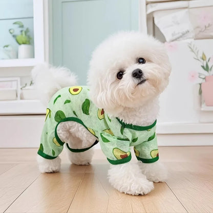 Cartoon Print Cat Cooling Jumpsuit Ultra-thin Breathable Mesh Dog Sunscreen Clothes Sun Protection Summer Cat Clothes