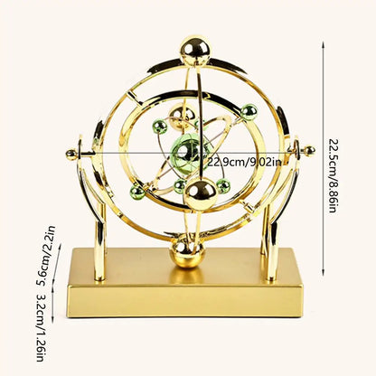 Celestial Orbit Pendulum Perpetual Motion Machine, Kinetic Art Desk Decor, Astronomy Model for Home Office, Rotating Sculpture