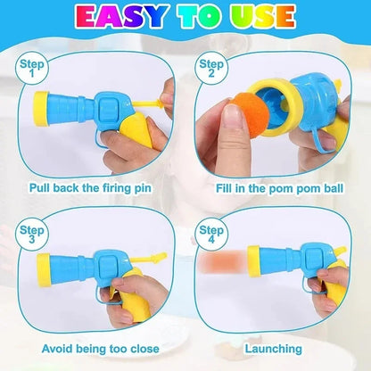 Cat Toys Automatic Ball Launcher Training Toy For Pet Kitten Creative Mini Shooting Gun Games Stretch Plush Toys Pet Supplies