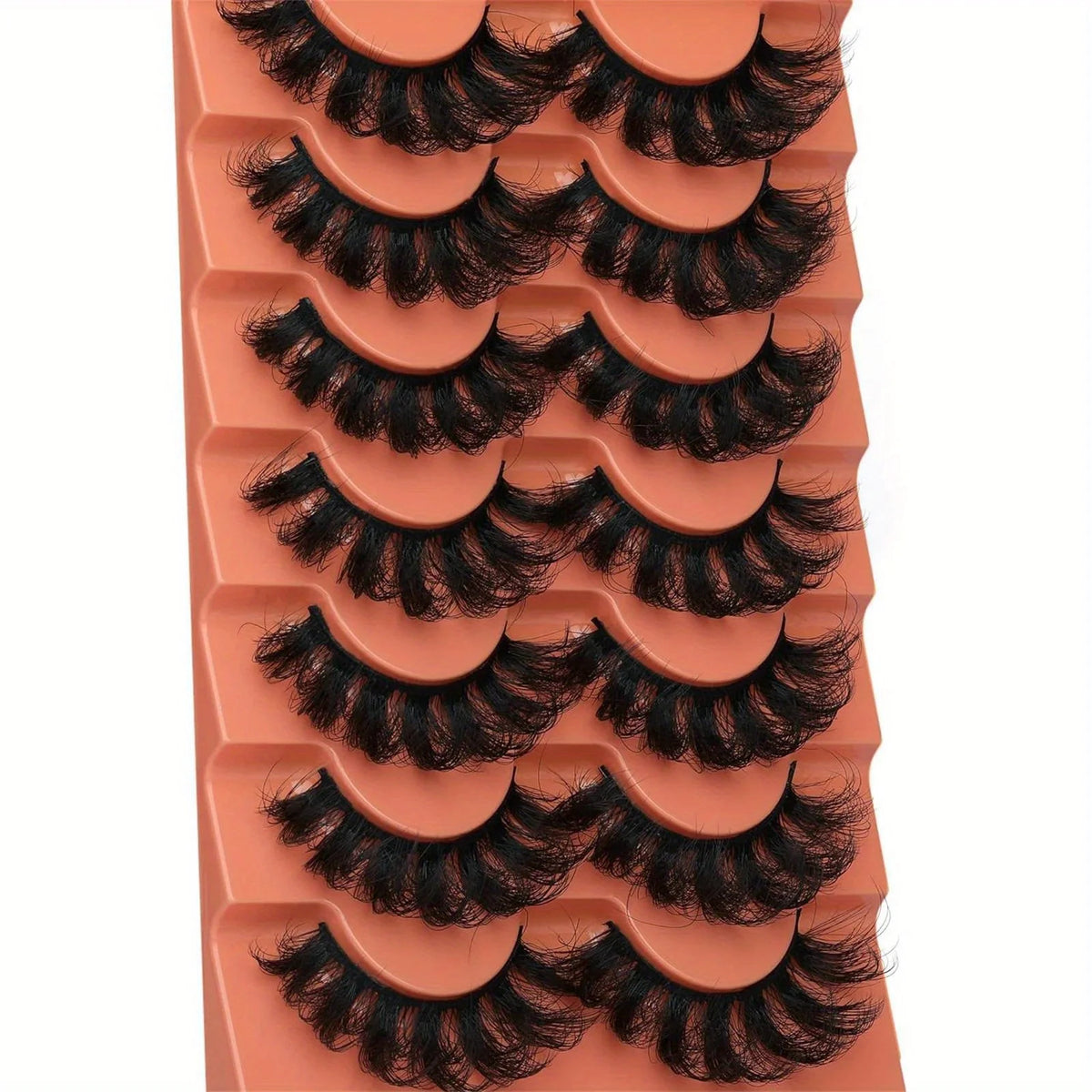 21Pairs/3Pack False Lashes Fluffy False Eyelashes Full Wispy Lashes 8D Volume Curly Fake Eyelashes