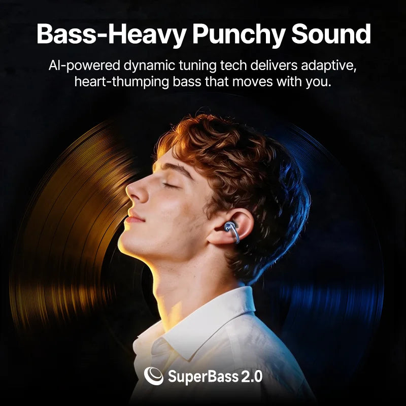 Baseus Bowie MC2 S Open Ear Clip Wireless Earphones Bluetooth 6.0 Comfort Clip On Sports  Earbuds 4-Mic Clear Calls Al Translate