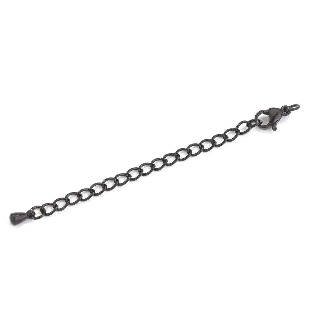 10pcs Stainless Steel Extension Extended Tail Chains With Lobster Clasps For Bracelet Necklace DIY Jewelry Making Supplies