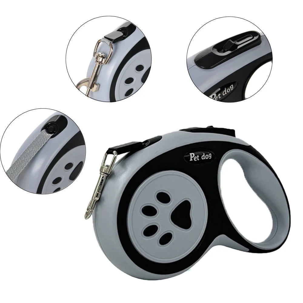 3m 5m Paw Dog Leash For Small Medium Large Dogs Outdoor Lead Walking Puppy Strong Retractable Nylon Rope Yorkies Pet Supplies