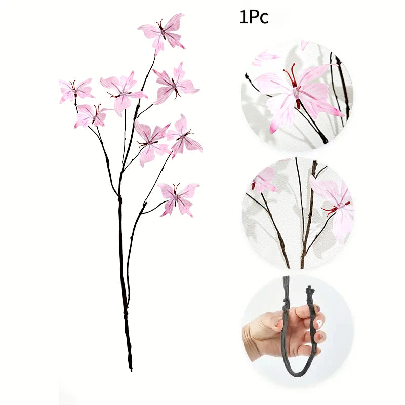 Butterfly Artificial Flower Branches DIY Detachable Butterfly Home Dining Table Decoration Suitable For Vases Gardening Lawn