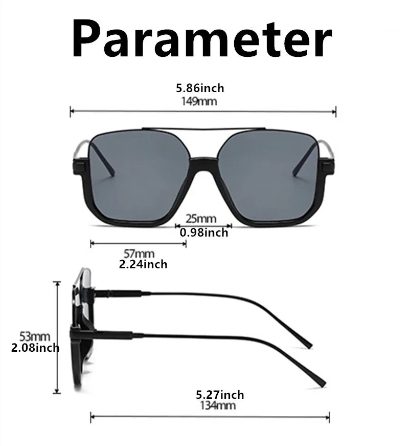 2026New Man Woman Sun Glasses High Quality UV400 Sunglasses Unisex Double Beam Design Half-Frame Sunnies Fashion Versatile Shade