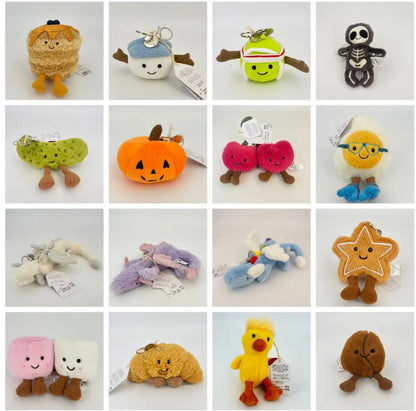 Halloween Soft Fluffy Plush Keychain Kawaii Stuffed Animal Doll Bag Pendant Holiday Gift