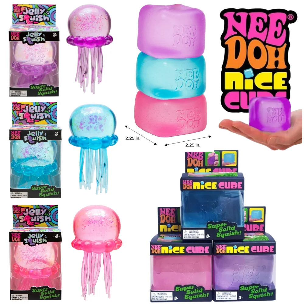 Assorted Blind Box Surprise Toys, Soft SqueezeToys Featuring Nice Cube, Jellyfish, Stress Relief Sensory Play Toy Surprise Gift