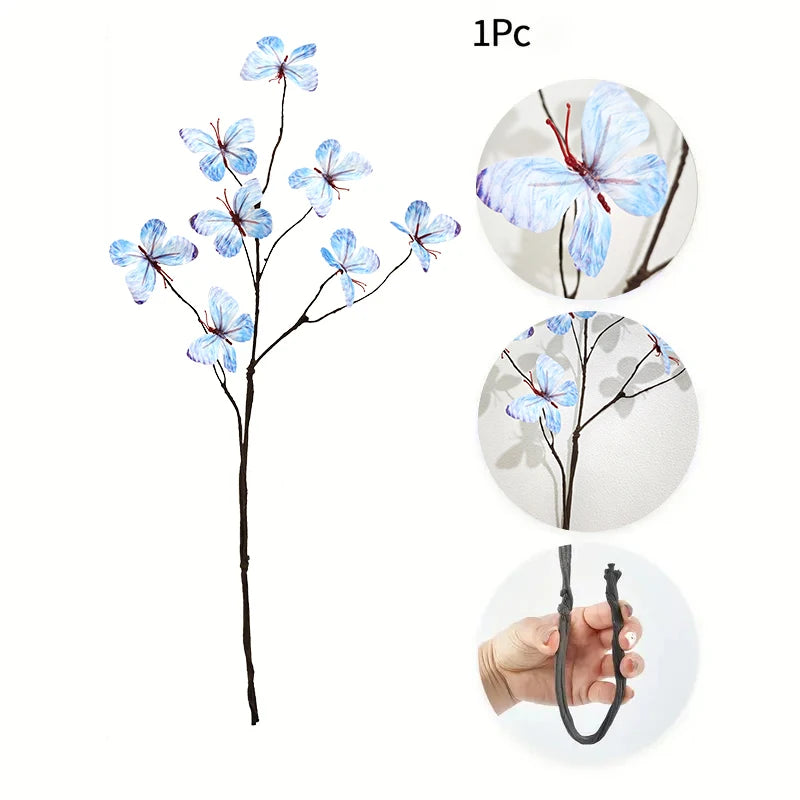 Butterfly Artificial Flower Branches DIY Detachable Butterfly Home Dining Table Decoration Suitable For Vases Gardening Lawn