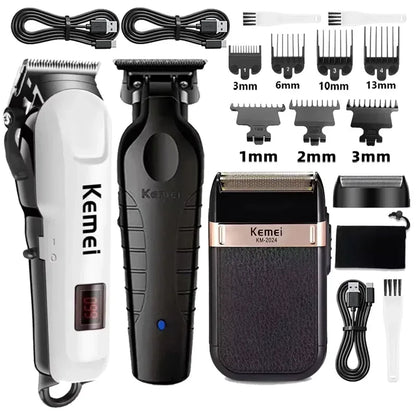 Kemei Hair Clipper Km-809A Km-2299 Km-2024 UBS Rechargeable Cordless Beard Trimmer Powerful Electric Hair Clippers for Men