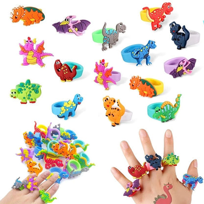 Dinosaur Party Favors Slap Bracelets Straws Rings Key Chains for Kids Birthday Gifts Girl Boy Toys Dinosaur Themed Supplies