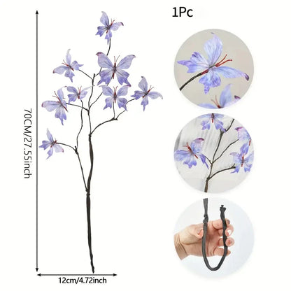 Butterfly Artificial Flower Branches DIY Detachable Butterfly Home Dining Table Decoration Suitable For Vases Gardening Lawn