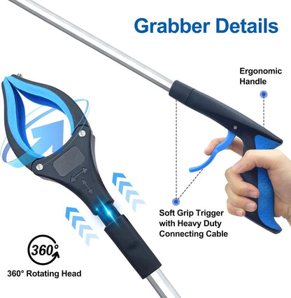 Garbage Picker Gripper With 360 ° Rotating Clip 32 Inch Lightweight Heavy-Duty Elderly Gripper Elderly Grabbing Tool