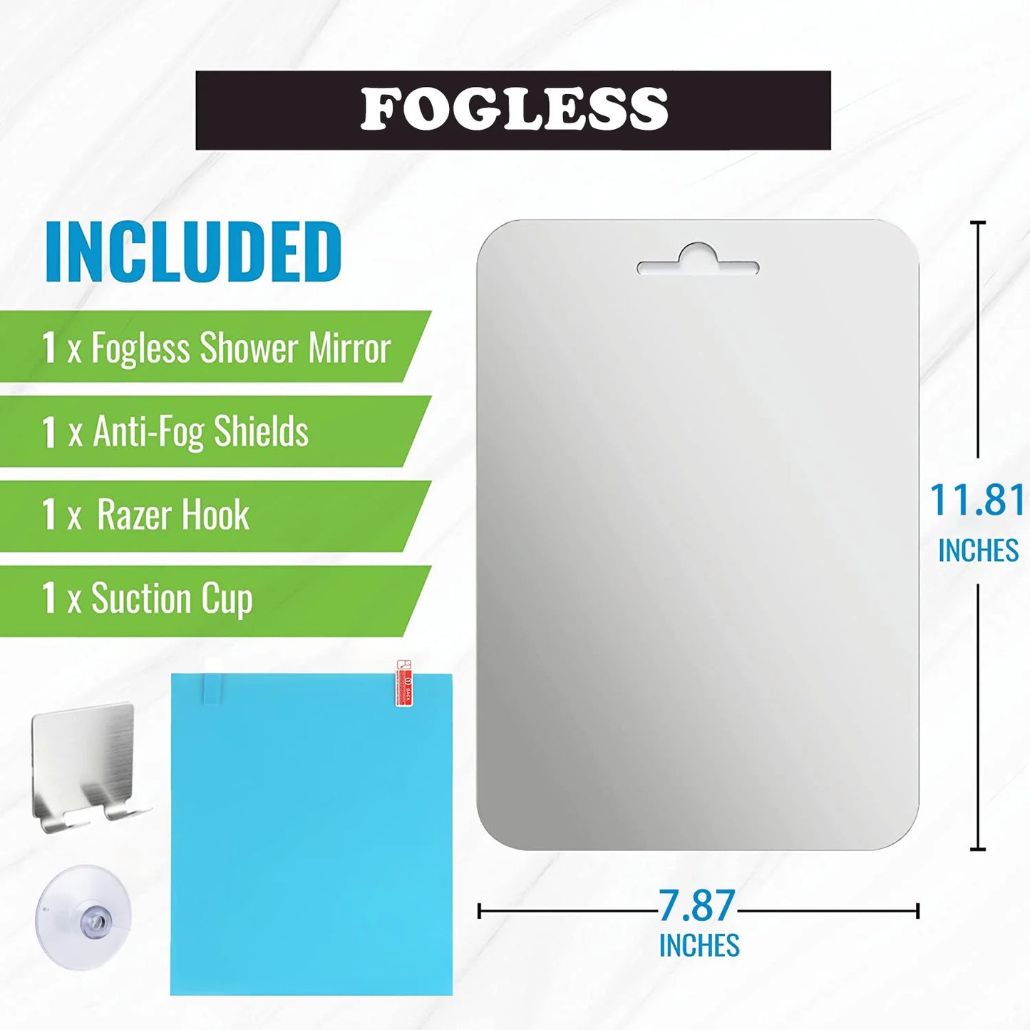 Big Size Acrylic Mirror for Bathroom Shower Unbreakable Fogless Fog Free Travel Size Washroom Accessory Shaving Mirror