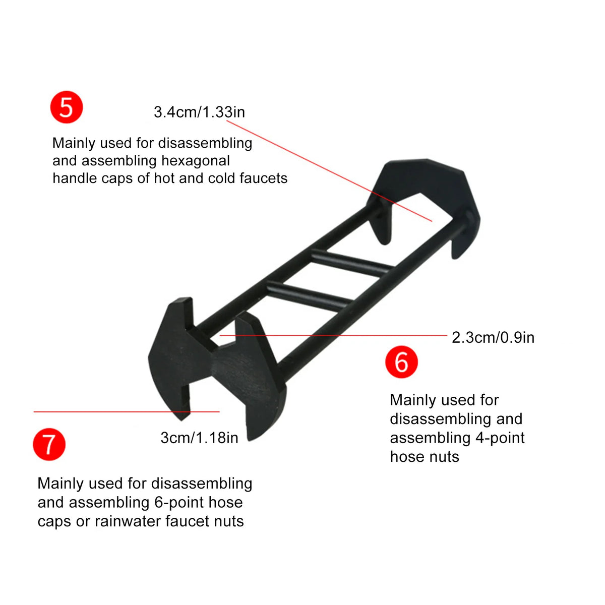 Multi Function Faucet Wrench For Sink And Water Pipe Repair Tool With Anti Slip Design