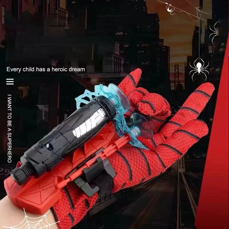 Spider Web Shooters with Glove for Kids Cosplay Party Favor | Superheroes Wrist Launcher Toy, Halloween Party Supplies, Christmas Stocking Stuffers, Christmas Gift, Birthday Gift for Boys Girls