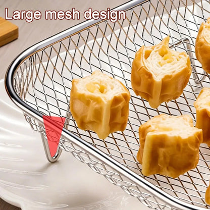 Air Fryer Rack Non-Stick Stainless Steel Air Fryer Tray Grill Basket Kitchen Accessory BBQ Frying Rack Cooking Gadgets Hot Sales