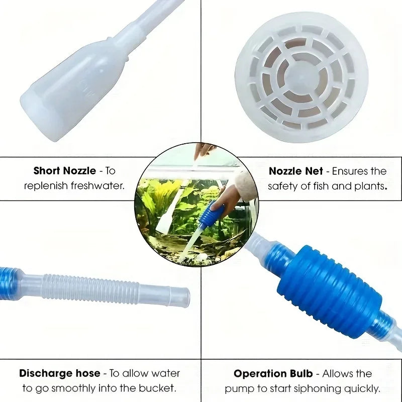 1.4m Fish Tank Aquarium Water Changer Kit Aquarium Cleaning Tool Water Changer Gravel Cleaner Siphon Filter Pump Pet Accessories