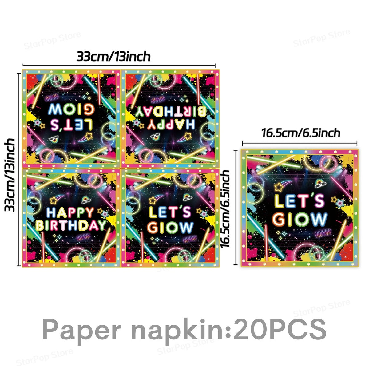 Neon Birthday Party Supplies Disposable Tableware Plates Cups Napkins Tablecloth Kids Blacklight Glow Theme Birthday Decorations