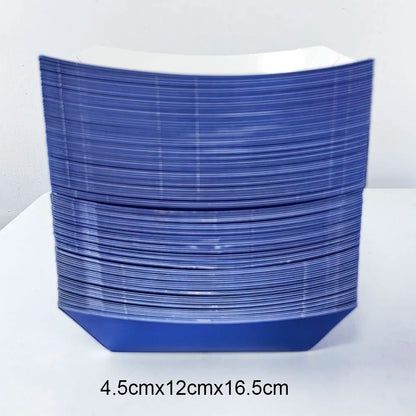 6/12/24 Solid Color Paper Food Trays Disposable Food Boat Black White Blue Yellow Popcorn Box Baby Showe Birthday Party Supplies