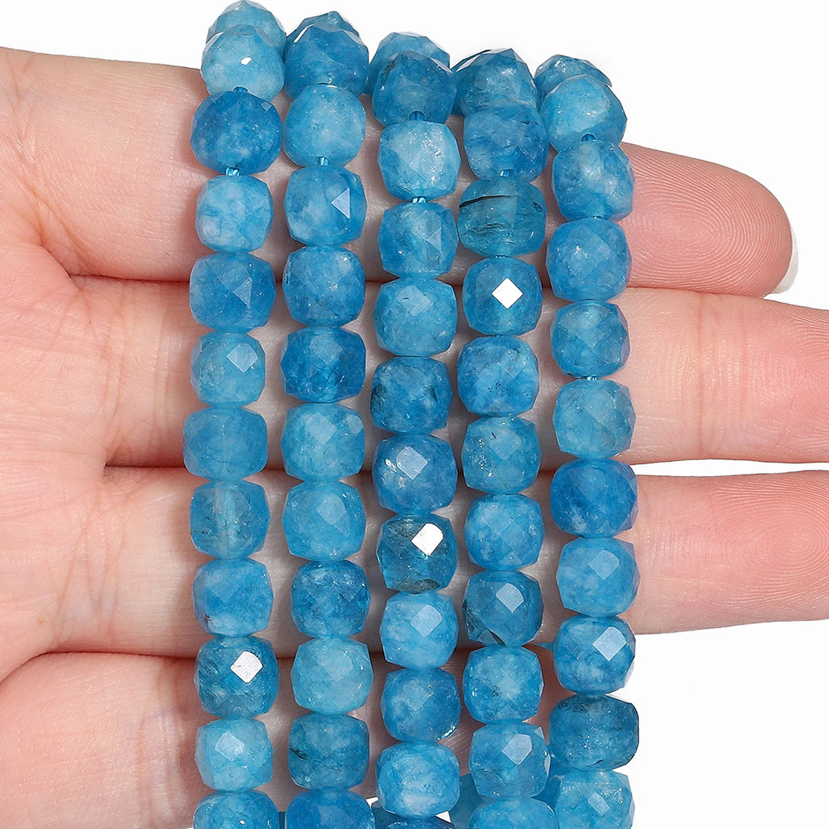 Natural Amethyst Beads 7-8mm Faceted Square Cube Geometric Shape Loose Beads for Jewelry Making Diy Accessories
