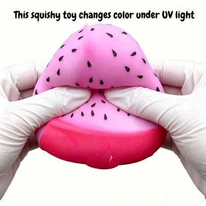 Simulated Color-changing Dragon Fruit Squishy Toy Fruit Anti-stress Squeeze Ball Decompression Toy for Sensory Autism&Party Gift