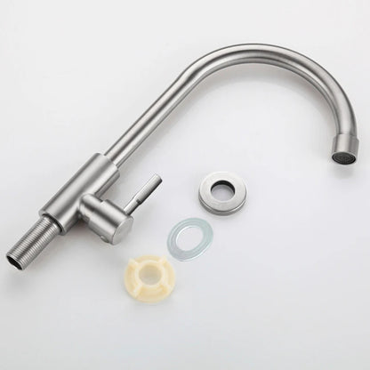 Single cold stainless steel kitchen faucet, sink, vegetable washbasin, rotating faucet