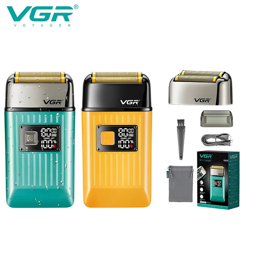 VGR Men's Razor IPX6 Body Wash Professional Intelligent Digital Display Multi-Functional Shaving Sculpting Hair Trimmer V-357