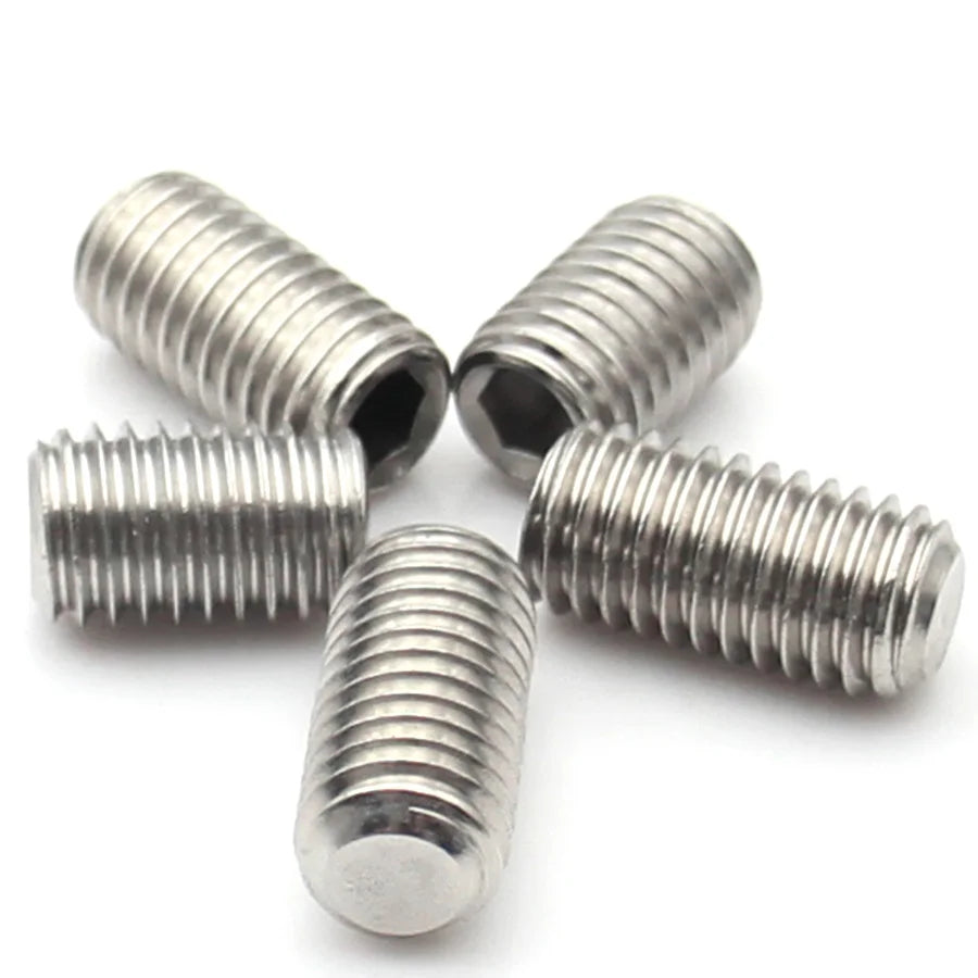 2-10pcs M1.6 M2 M3 M4 M5 M6 M8 M10 304 Stainless Steel Headless Hexagon Socket Cup Point Grub Screw Hex Socket Set Screws