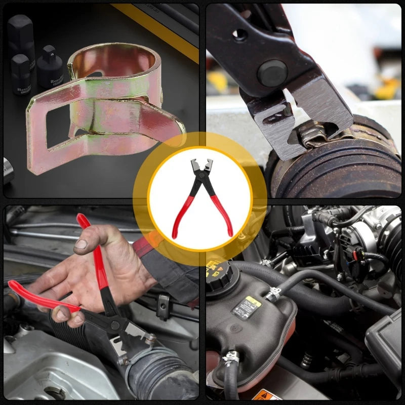 Professional Clic-R Type Hose Clamp Pliers, 7 Inch Heavy-Duty Metal Snap Pliers – CV Boot Clamp Tool for Car AC, Water Pipe